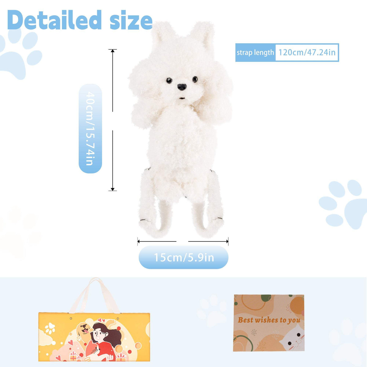 Plush Dog Backpack | Realistic Poodle Design | Mini Crafted Bag | Women