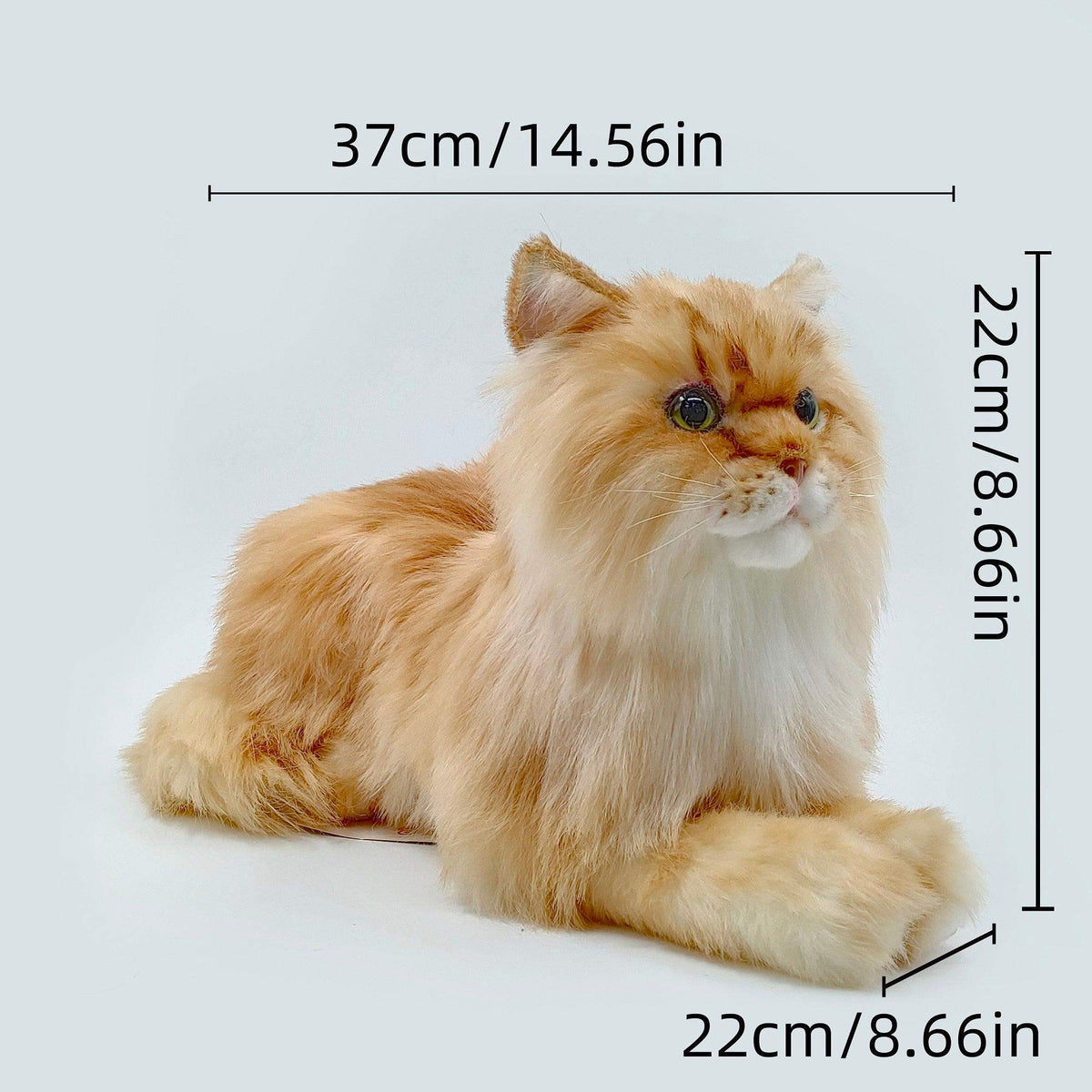 Realistic Cat Plush | Life Size Weighted | Handmade Orange