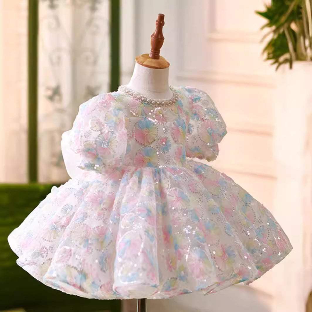 Girls Princess Dress | Bow Print Polyester | Soft Pettiskirt | Ages 2 To 6