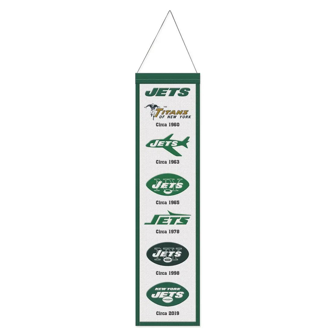 New York Jets Banner Wool 8x32 Heritage Evolution Design