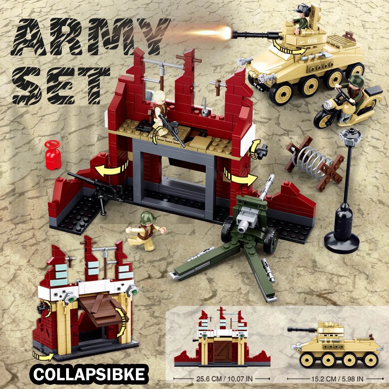 479PCS Military WW2 Tank Fortress Building Blocks Set Toys - ToylandEU