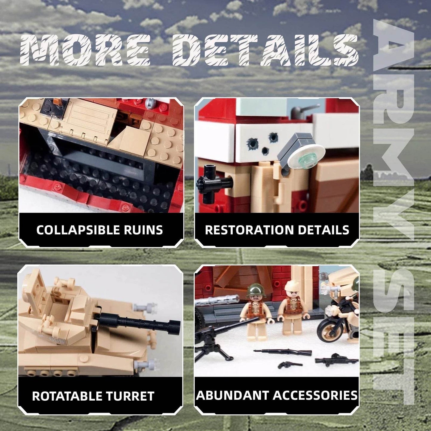 479PCS Military WW2 Tank Fortress Building Blocks Set Toys - ToylandEU