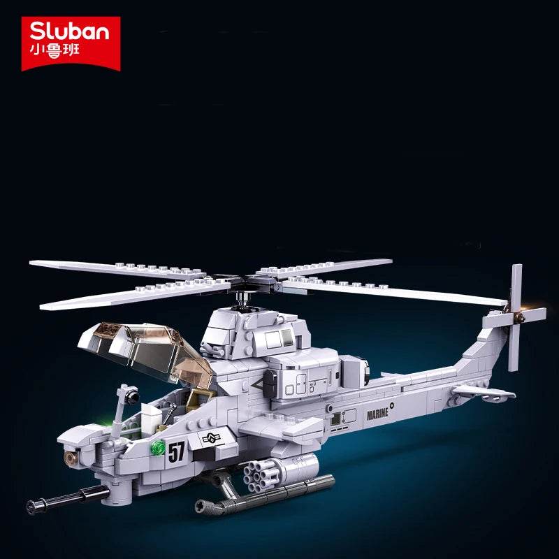 482PCS Air Force AH1Z Aircraft Helicopter Building Blocks - ToylandEU