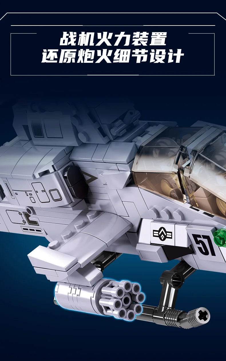 482PCS Air Force AH1Z Aircraft Helicopter Building Blocks - ToylandEU