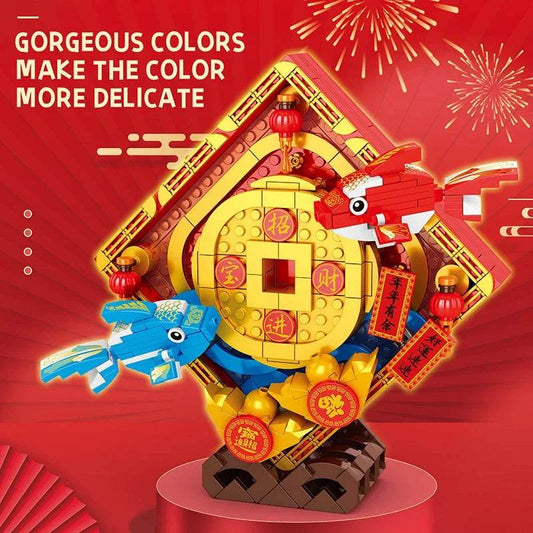 486PCS Koi Coin Building Blocks Chinese Style MOC Model Toys - ToylandEU