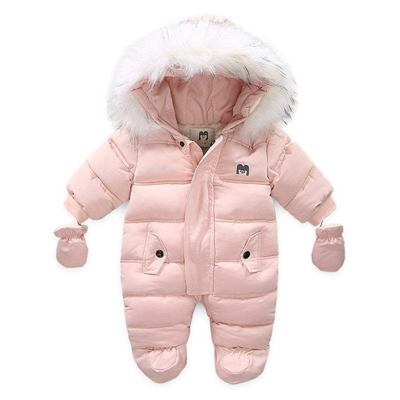 Baby Thick Cotton Jumpsuit Jacket With Gloves | Long Sleeve