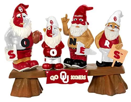 Oklahoma Sooners Garden Gnome - Fans on Bench