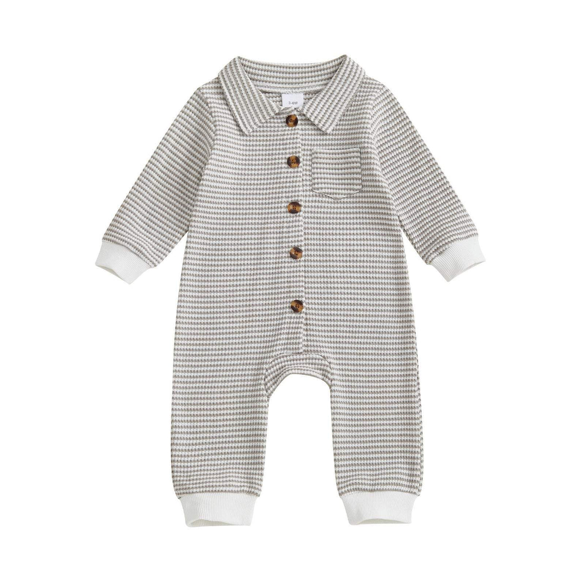 Baby Knitted Front-Open Jumpsuit | Single-Breasted | Long Sleeve