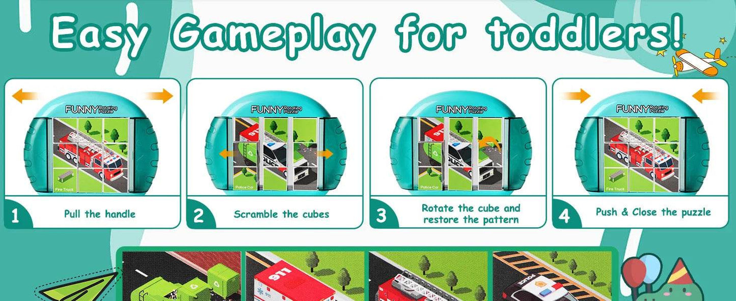 4IN1 Rotating Puzzle for Kids Fidget Toys 3 4 5 6 7 8 Year Old 4 Puzzles in 1 Fine Motor Skills Gift for Boys & Girls Ages 3+ - ToylandEU