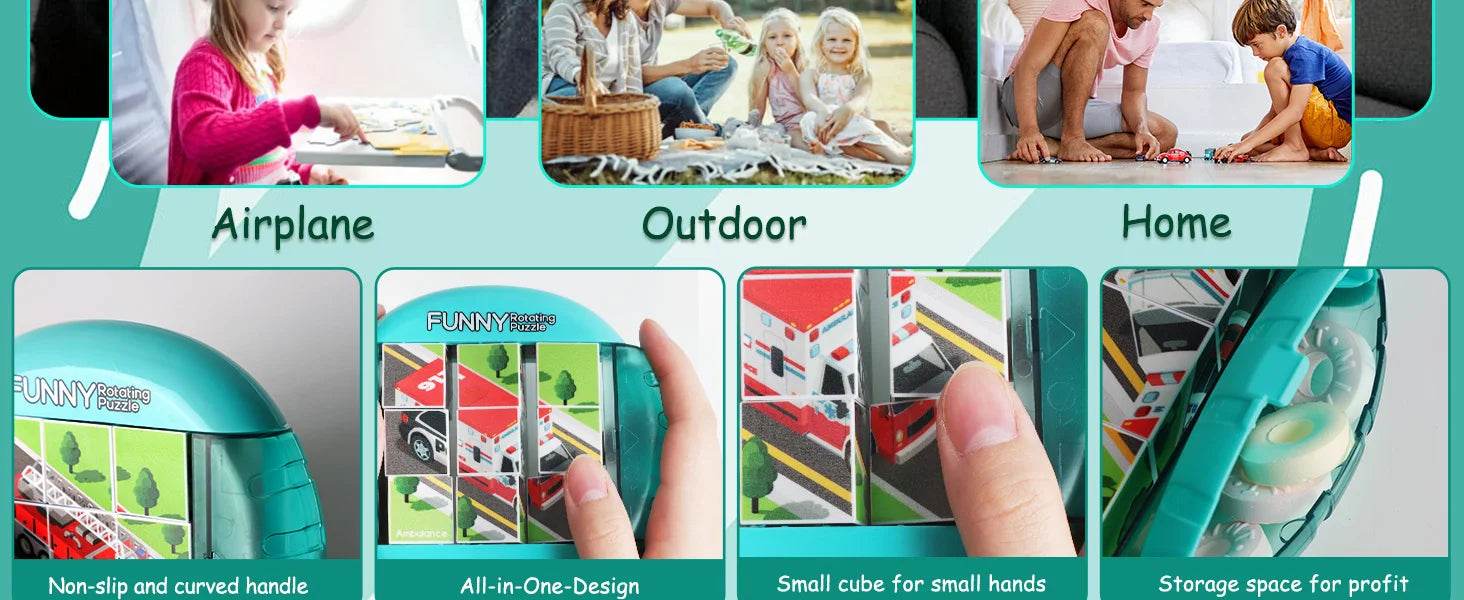 4IN1 Rotating Puzzle for Kids Fidget Toys 3 4 5 6 7 8 Year Old 4 Puzzles in 1 Fine Motor Skills Gift for Boys & Girls Ages 3+ - ToylandEU