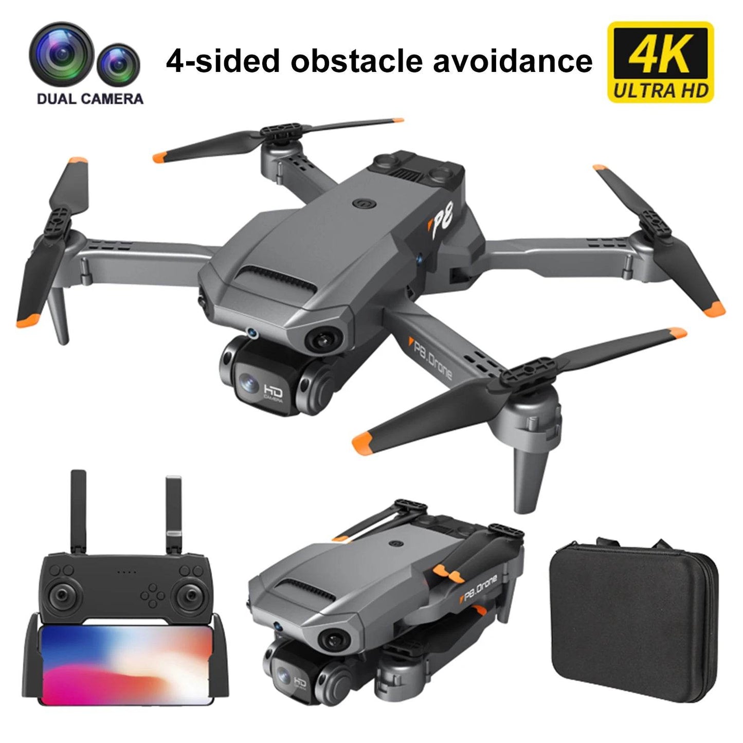 4K Dual Camera RC Quadcopter Drone with Waypoint Flight, Gesture Control & Obstacle Avoidance Features - ToylandEU