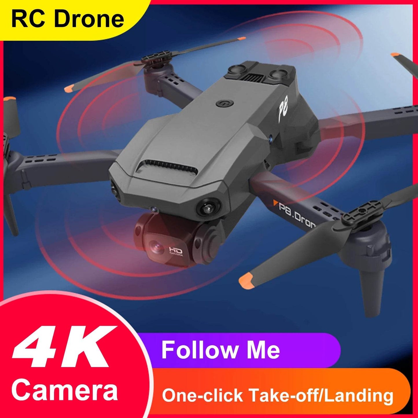 4K Dual Camera RC Quadcopter Drone with Waypoint Flight, Gesture Control & Obstacle Avoidance Features - ToylandEU