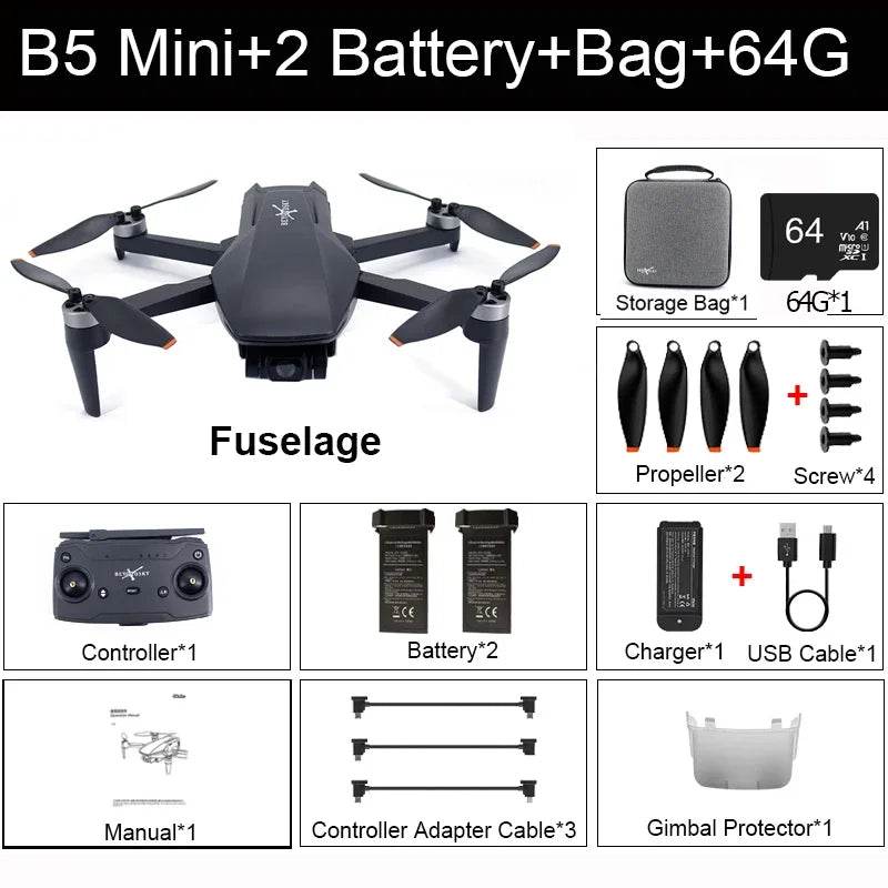 4K Mini Drone with GPS & Gimbal - 26 Min Flight, 3KM Range - ToylandEU