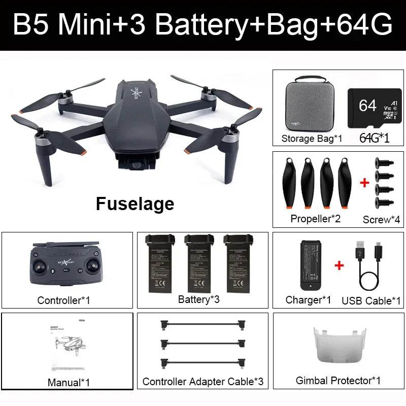 4K Mini Drone with GPS & Gimbal - 26 Min Flight, 3KM Range - ToylandEU