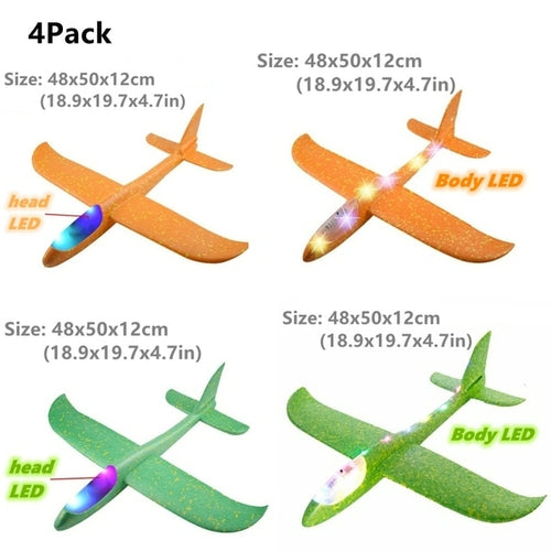 Foam Plane Kits Flying Glider Toy with LED Light - 4 Packs ToylandEU.com Toyland EU