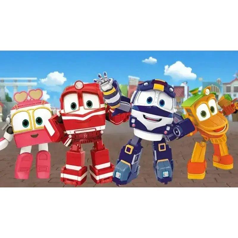  4Pcs Set Transforming Robot Train Figures 11–13 cm Deformation Train Car Action Toys For Children -  ToylandEU™