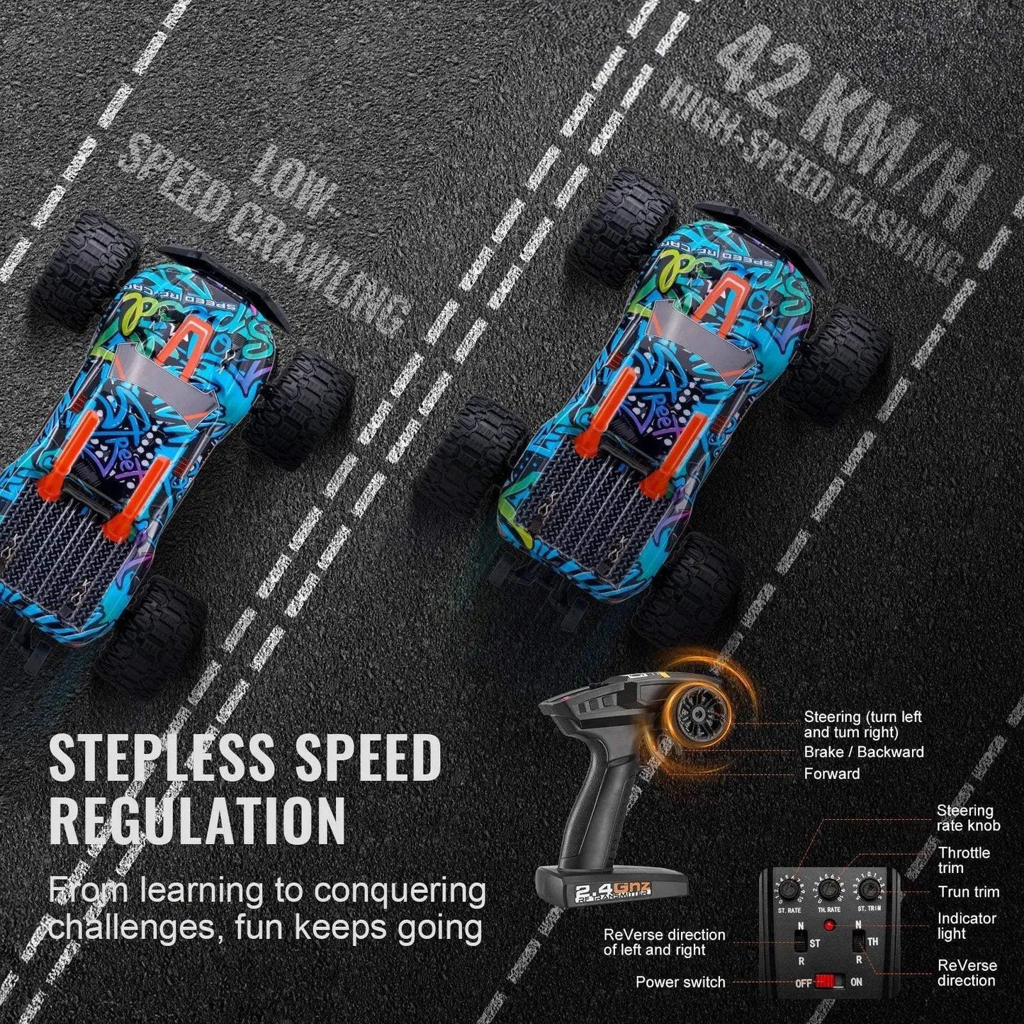 4WD RC Car with Adjustable Speed for Off-Road Adventure Play - ToylandEU