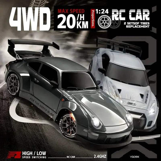 4WD RC Drift Car 1:24 2.4GHz Limited Edition - LED Lights Stunt Drift High-Speed Racing Car Boy Toy Gift - ToylandEU