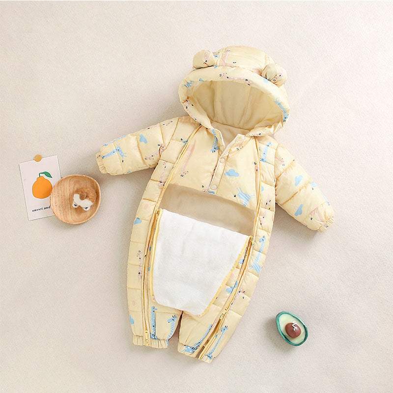 Baby Fleece-Lined Winter Jumpsuit | Floral And Dandelion Prints