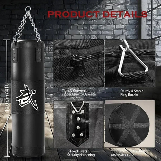 4ft Heavy Punching Bag Set With 12oz Gloves Home Gym - ToylandEU