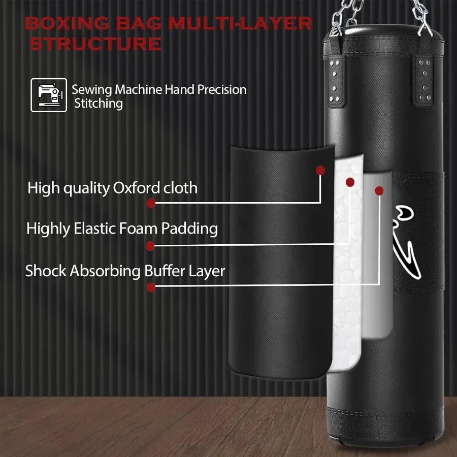 4ft Heavy Punching Bag Set With 12oz Gloves Home Gym - ToylandEU