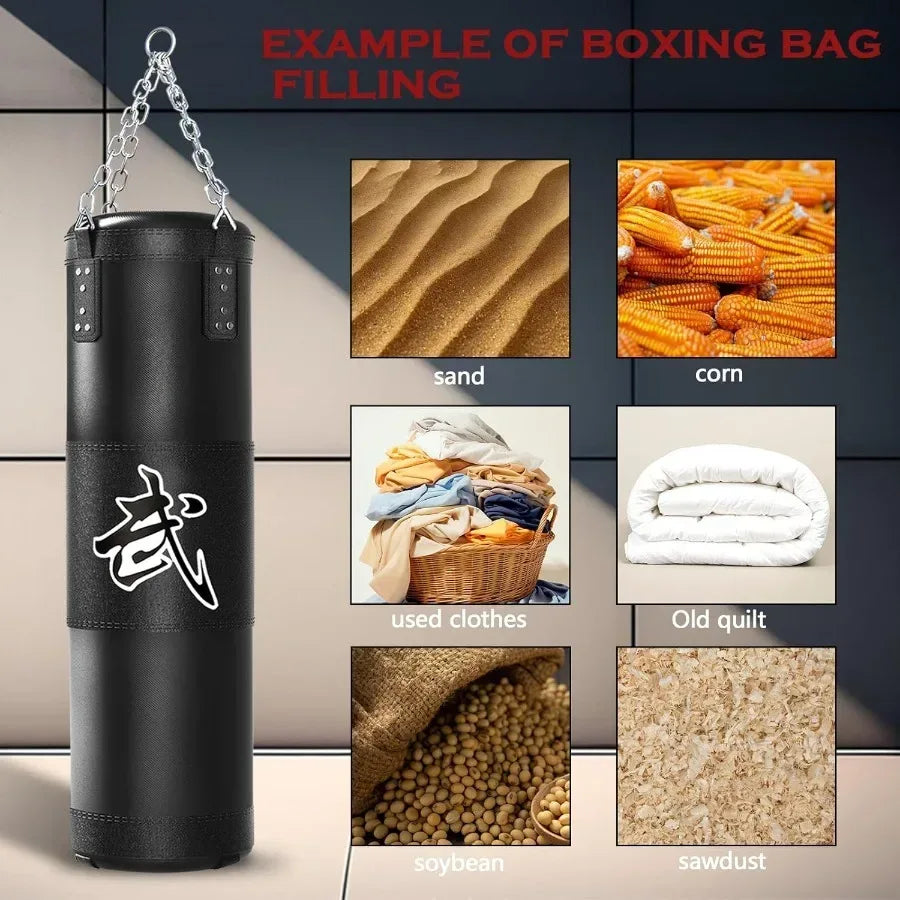 4ft Heavy Punching Bag Set With 12oz Gloves Home Gym - ToylandEU