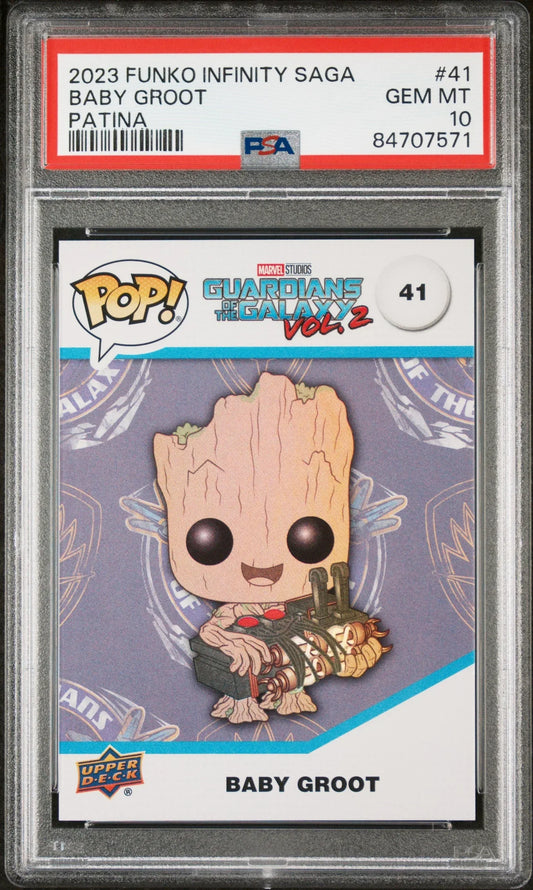 2023 UPPER DECK FUNKO POP MARVEL BABY GROOT PATINA #41 PSA 10 - ToylandEU