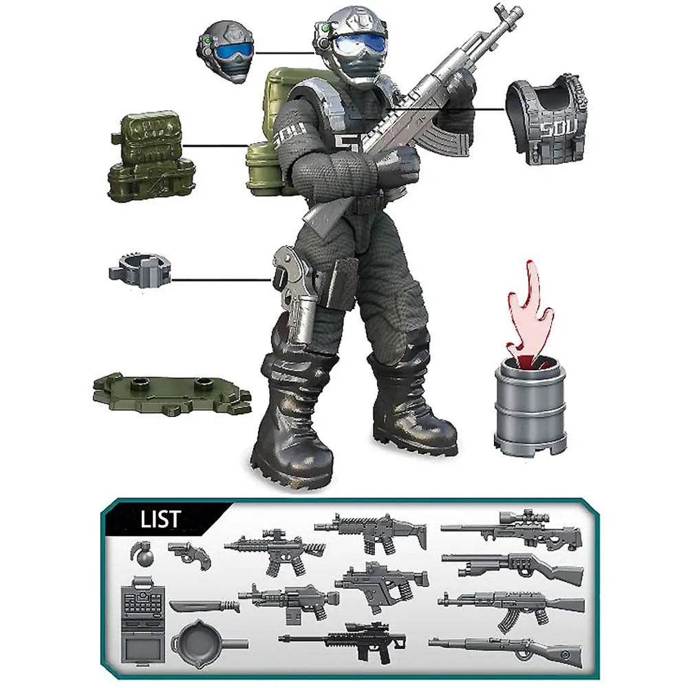 4pcs Set WW2 Army Military Soldiers SWAT Special Force Figures - ToylandEU