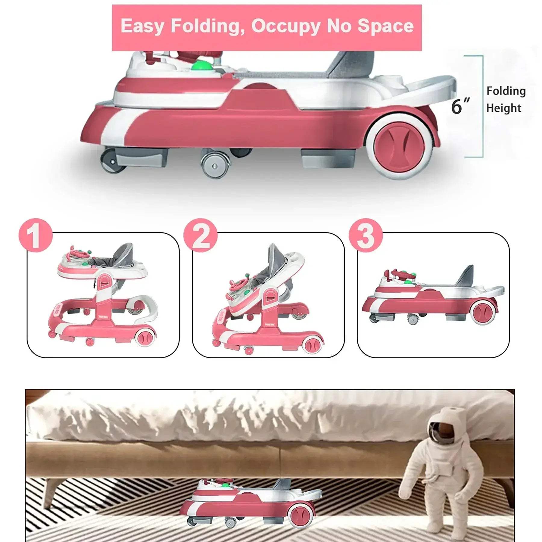 5 In 1 Infant Walker Anti Roll Over Educational Toy - ToylandEU