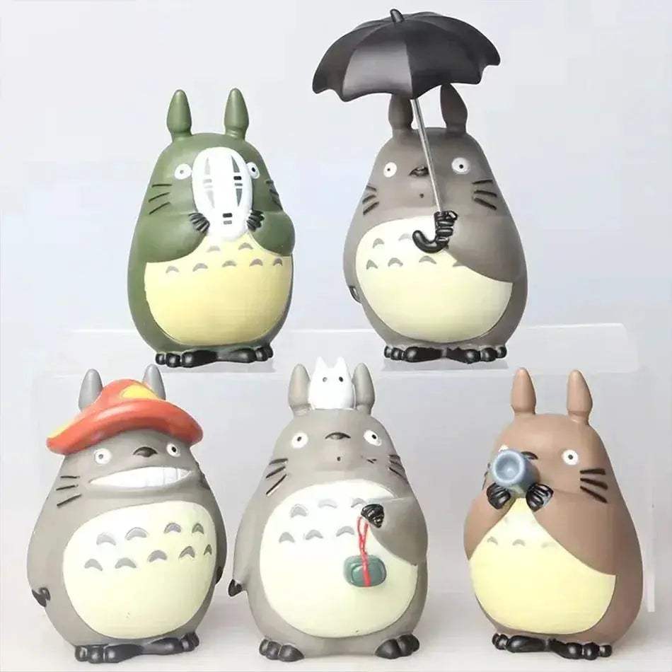 5 PCS Set Totoro Mini Figurines, My Neighbor Totoro Statue Cute Anime Figures 11 CM - ToylandEU