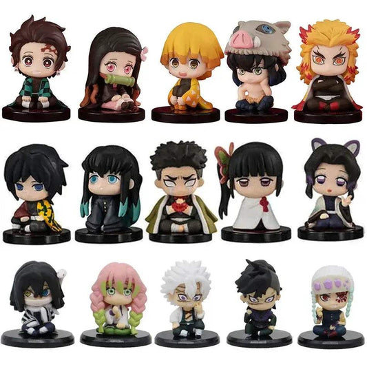 5 Pcs Set Chibi Mini Figurines, Kawaii Demon Slayers Tanjiro Nidouzi Inosuke Zenitsu Anime Figures 5 CM - ToylandEU