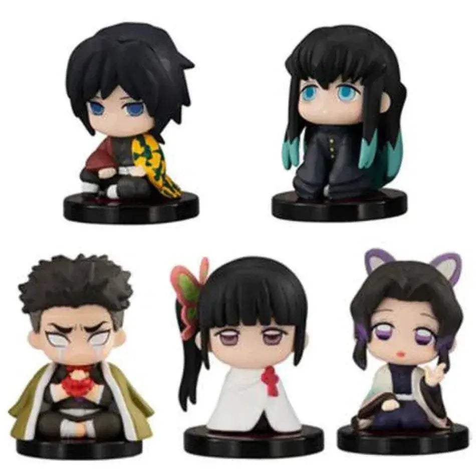 5 Pcs Set Chibi Mini Figurines, Kawaii Demon Slayers Tanjiro Nidouzi Inosuke Zenitsu Anime Figures 5 CM - ToylandEU