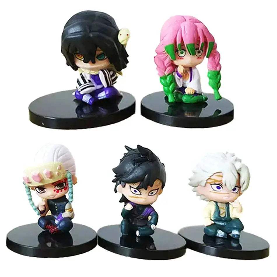 5 Pcs Set Chibi Mini Figurines, Kawaii Demon Slayers Tanjiro Nidouzi Inosuke Zenitsu Anime Figures 5 CM - ToylandEU
