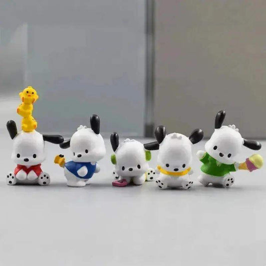 Sanrio Danshi Five Piece Figure Set Pochacco Melody Kawaii - ToylandEU