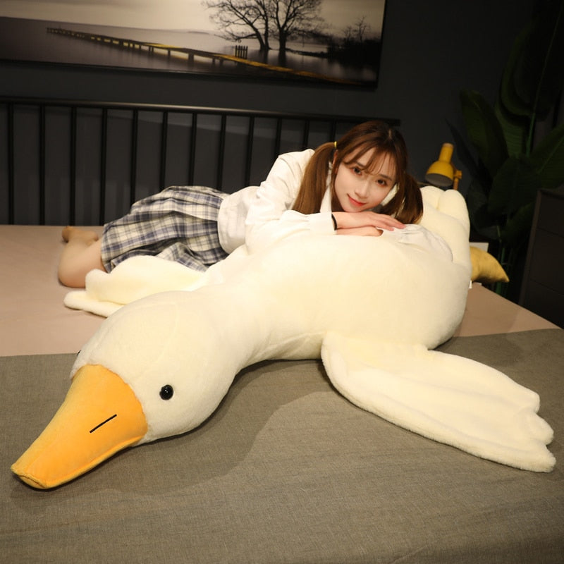 50-190cm Big White Goose Plush Toy Giant Duck Doll Soft Stuffed Animal - ToylandEU