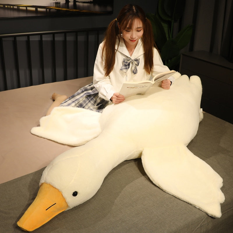 50-190cm Big White Goose Plush Toy Giant Duck Doll Soft Stuffed Animal - ToylandEU