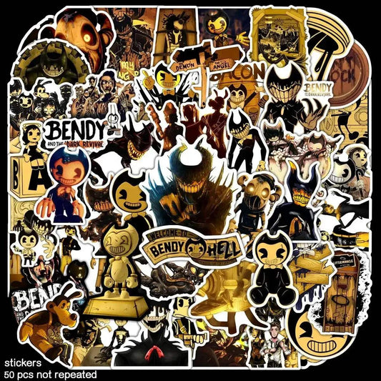 50 Pack Bendy Graffiti Stickers For Laptops And Water Bottles - ToylandEU