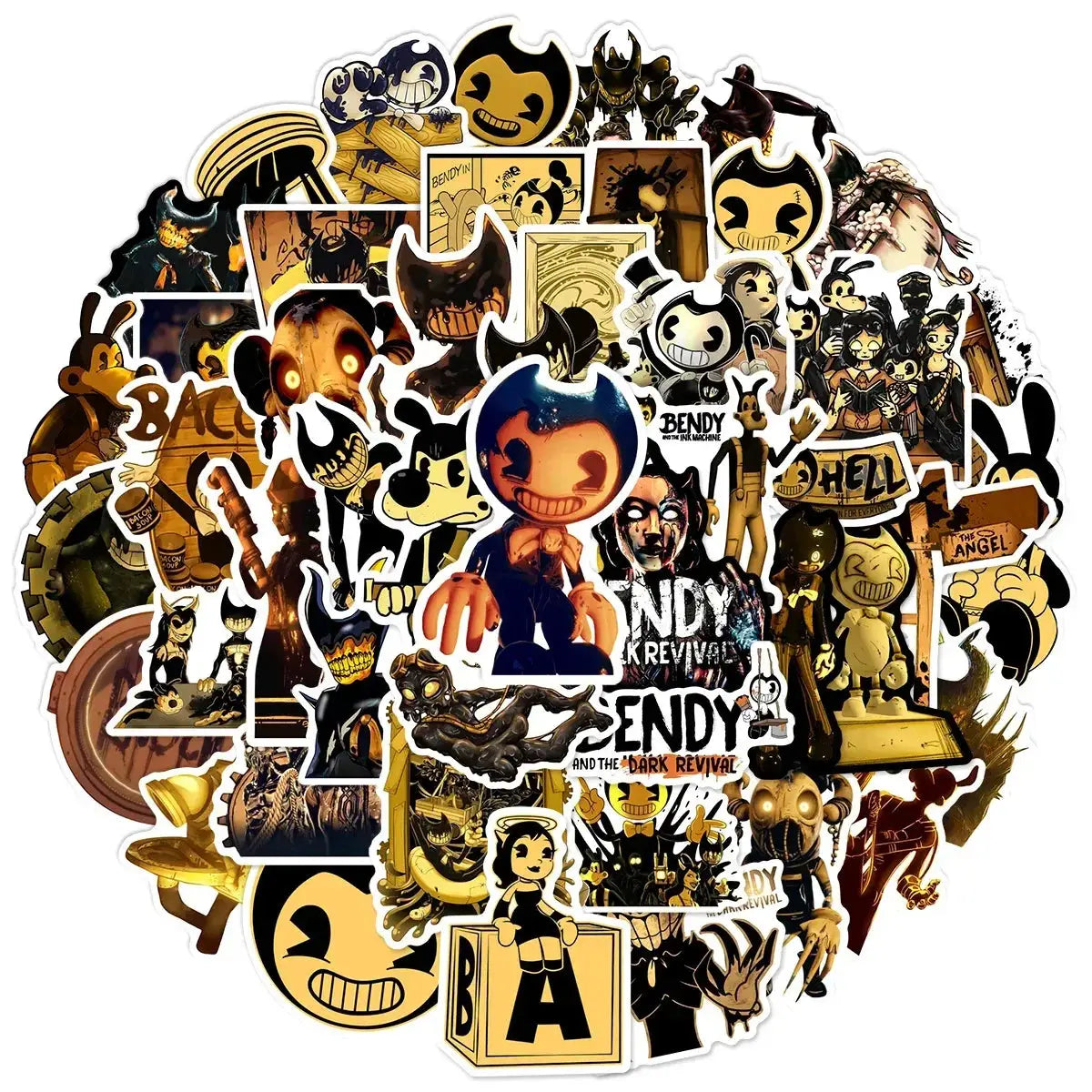 50 Pack Bendy Graffiti Stickers For Laptops And Water Bottles - ToylandEU