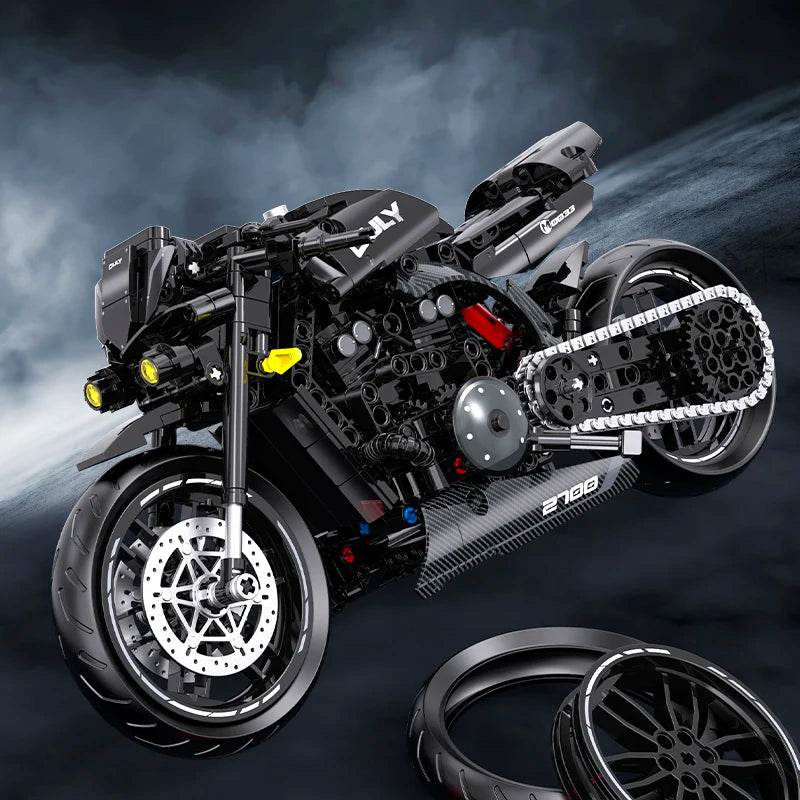 500+Pcs Super Racing Dark Motorcycle Building Block Set - ToylandEU