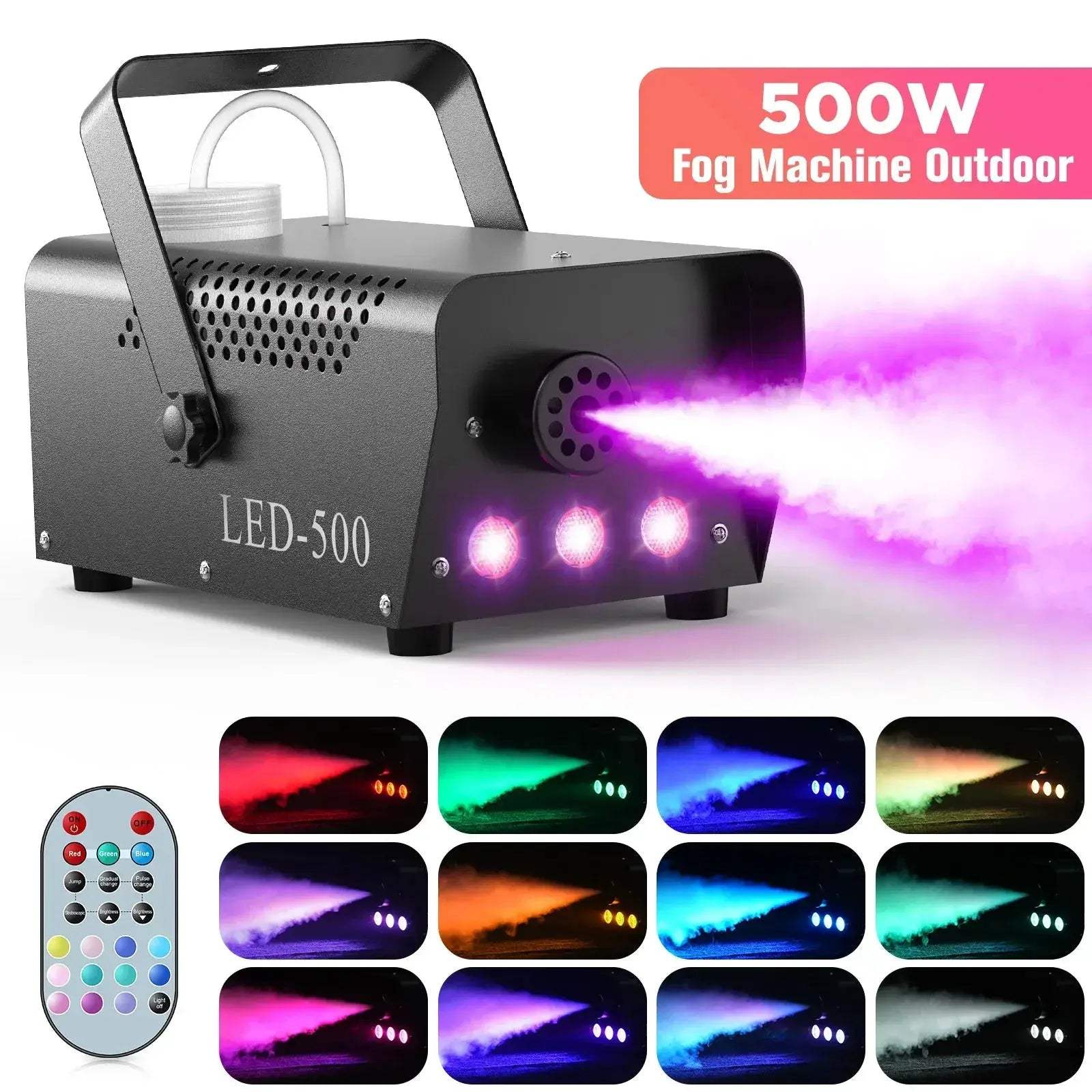500W RGB Smoke Machine With Remote Control For DJ Events - ToylandEU