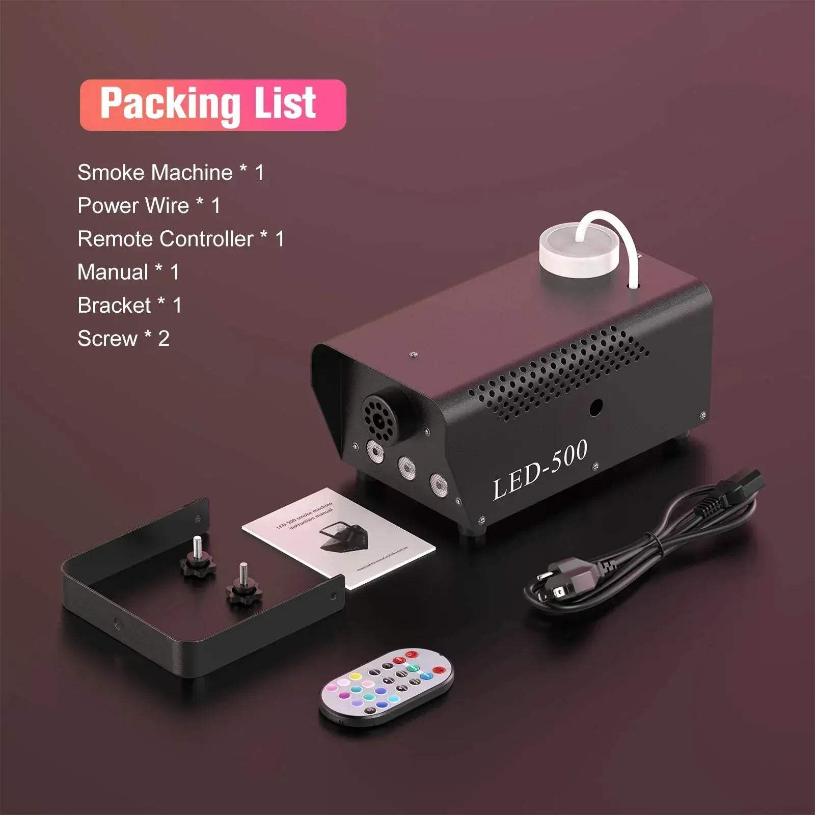 500W RGB Smoke Machine With Remote Control For DJ Events - ToylandEU
