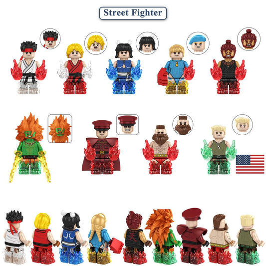 Street Fighter Custom Minifigure Set Of 8 | ABS Plastic