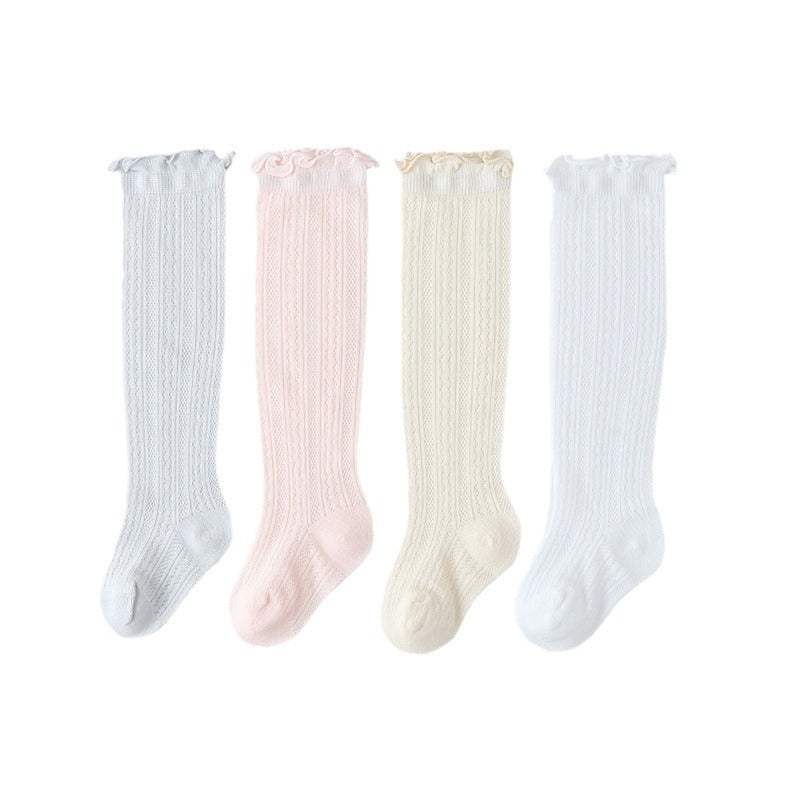 Infant And Toddler Breathable Mesh Air-Conditioning Socks | White, Gray