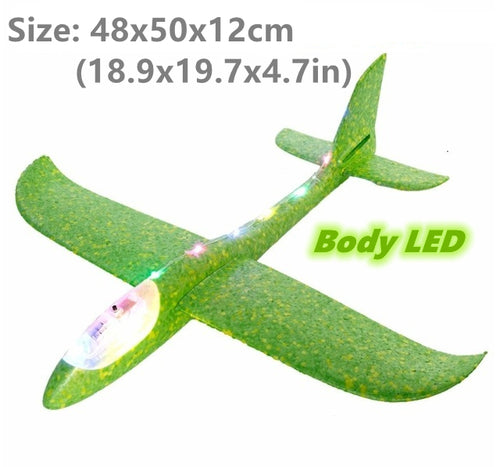 50cm Big Foam Plane Flying Glider Toy With Led Light Hand Throw ToylandEU.com Toyland EU