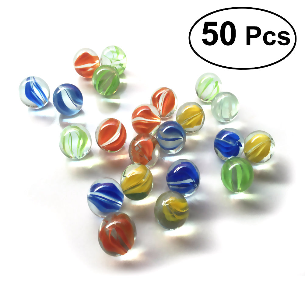 50PCS 14 16mm Colorful Glass Marbles Kids Marble Run Game Marble Toyland EU