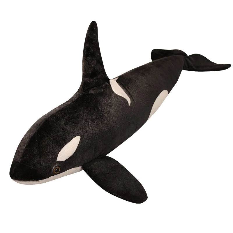 50cm-130cm Lifelike Orcinus Orca Black Whale Plush Toy Big Fish Cloth Doll Shark Stuffed Sea Animal Gift - ToylandEU
