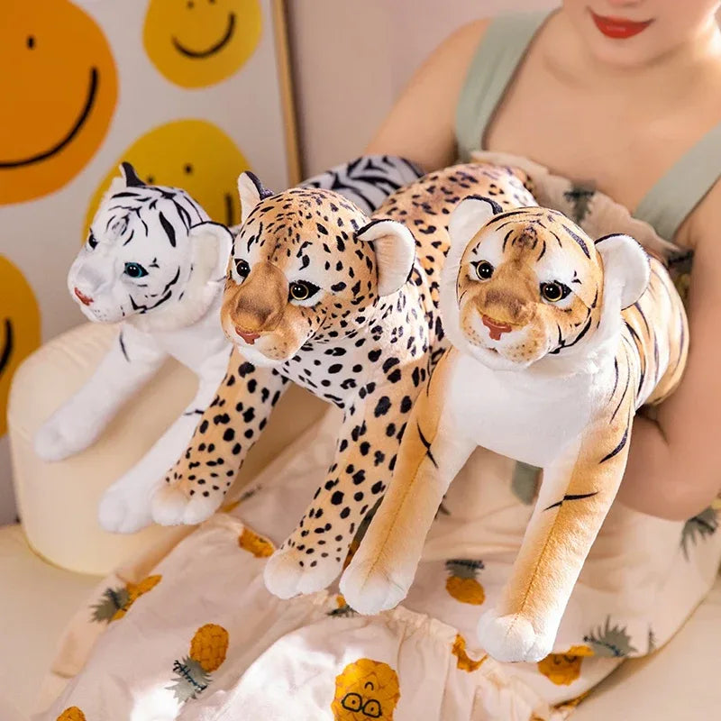 50cm White Tiger Plush Toy, Soft Stuffed Animal Cushion, PP Cotton Filling, Unisex Home Decor Gift For Kids - ToylandEU
