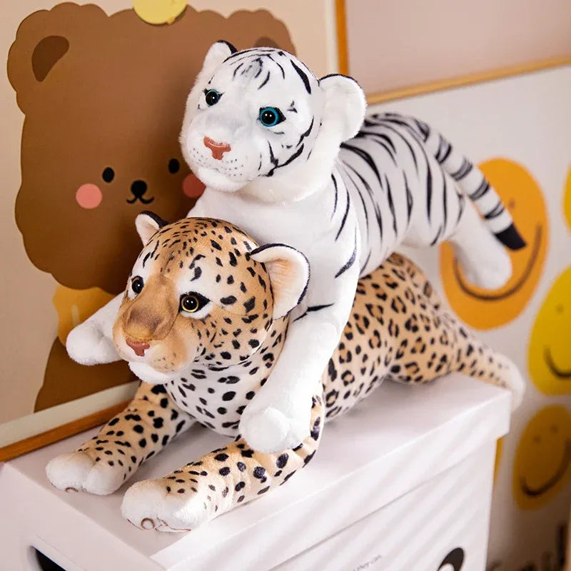 50cm White Tiger Plush Toy, Soft Stuffed Animal Cushion, PP Cotton Filling, Unisex Home Decor Gift For Kids - ToylandEU