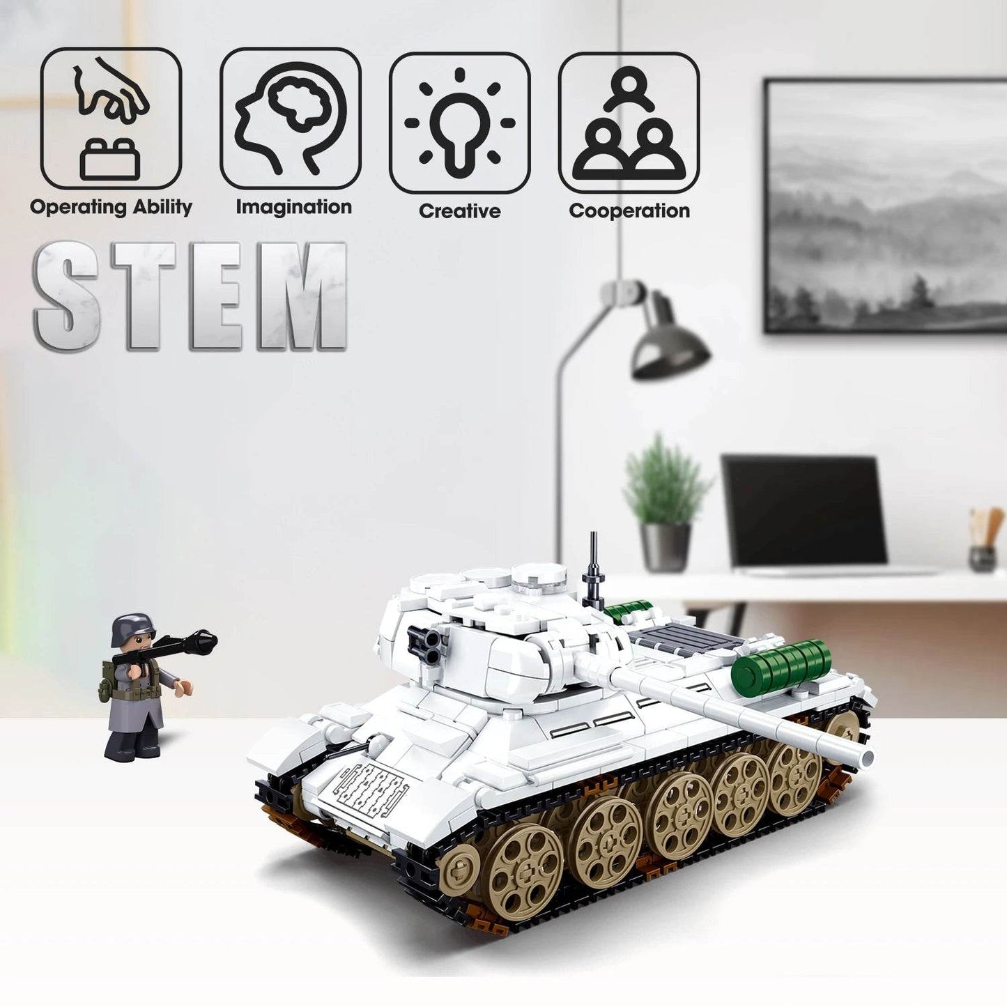 518PCS T34-85 Tank Building Blocks Set Educational Toys - ToylandEU