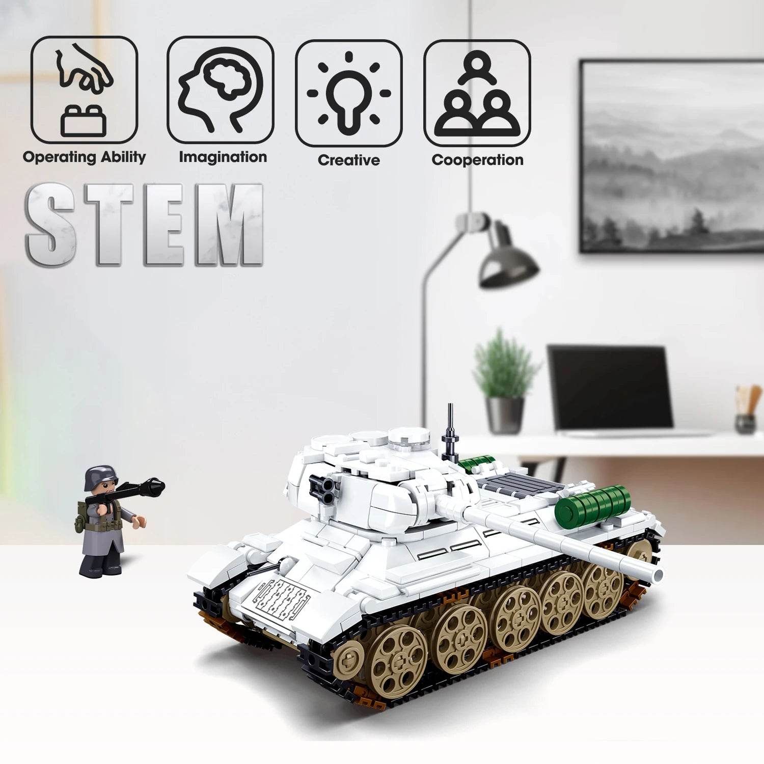 518PCS T34-85 Tank Building Blocks Set Educational Toys - ToylandEU